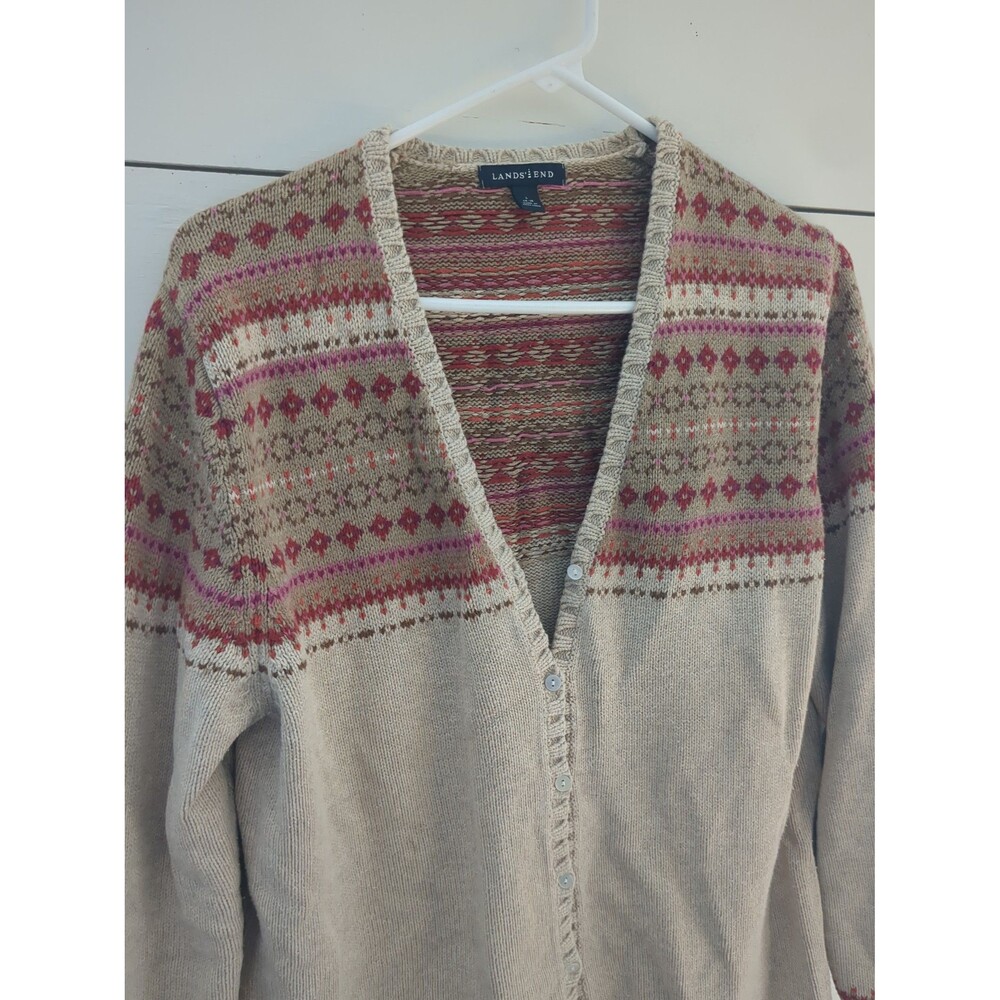 Lands end and heavyweight sweater Fair Isle cottage boho fall winter
